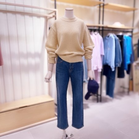 루즈핏 기본조직 니트 풀오버