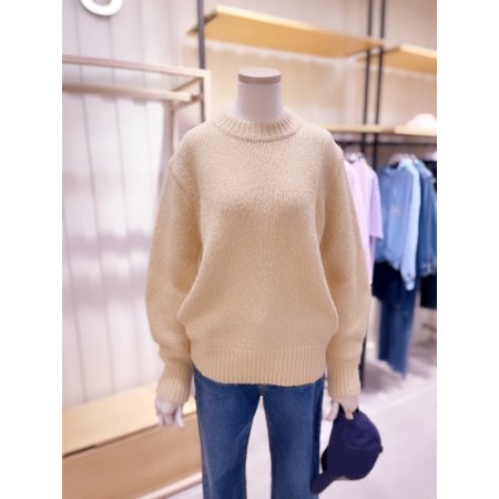 루즈핏 기본조직 니트 풀오버