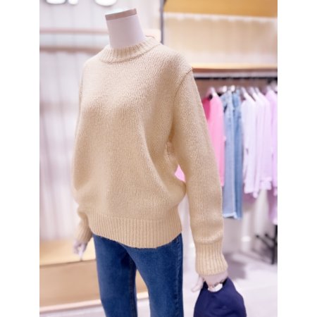 루즈핏 기본조직 니트 풀오버