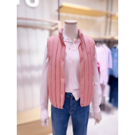 세로 퀼팅 경량다운 베스트