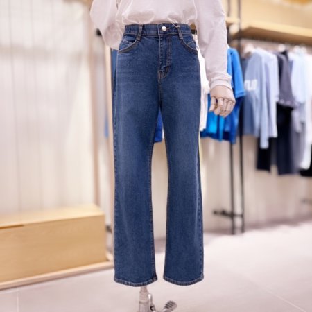 포켓사선절개 인디고 데님