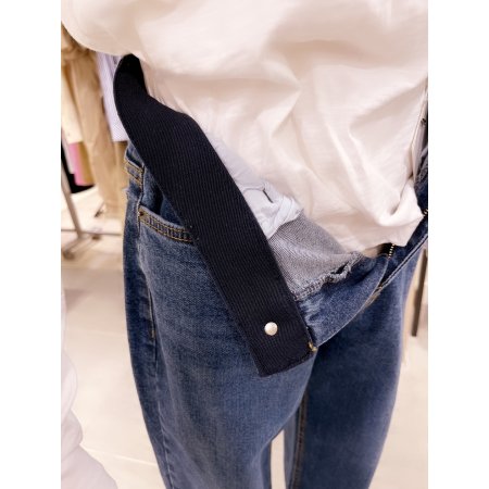 포켓사선절개 인디고 데님