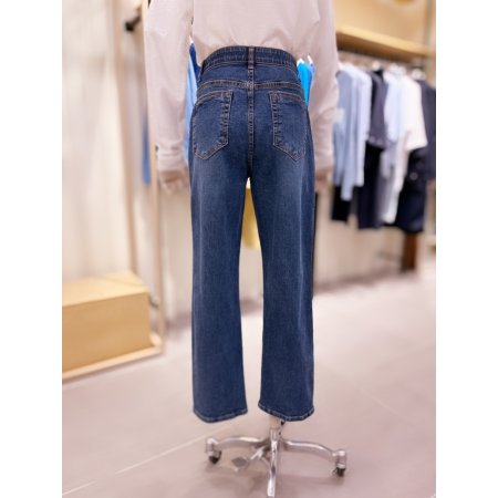 포켓사선절개 인디고 데님