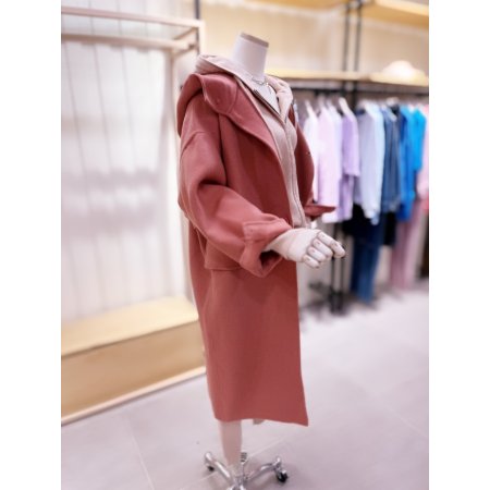 핸드메이드 후드 롱 코트