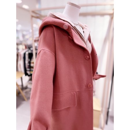 핸드메이드 후드 롱 코트