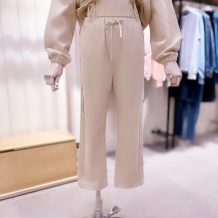 밴딩 배색 후라쉬 일자 팬츠