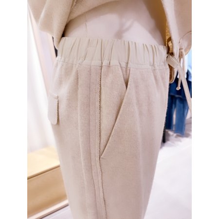 밴딩 배색 후라쉬 일자 팬츠