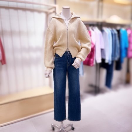 세일러카라 니트 집업