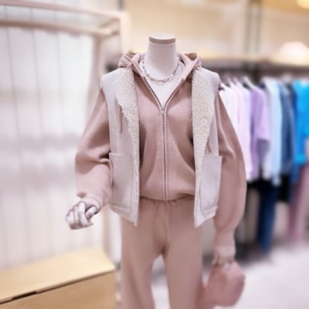 리버서블 스웨이드 퍼 베스트 무스탕