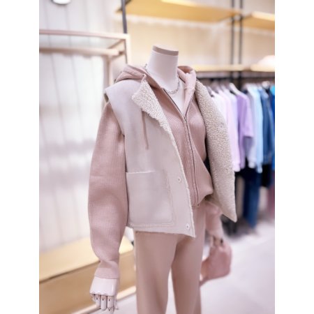 리버서블 스웨이드 퍼 베스트 무스탕