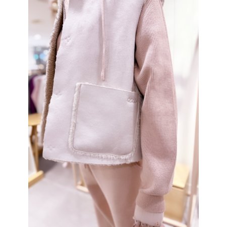 리버서블 스웨이드 퍼 베스트 무스탕