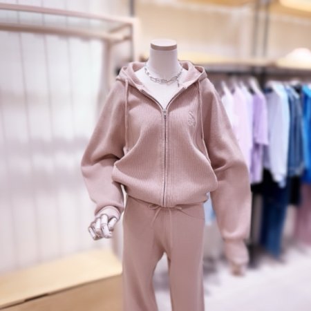 하찌조직 니트 후드 집업점