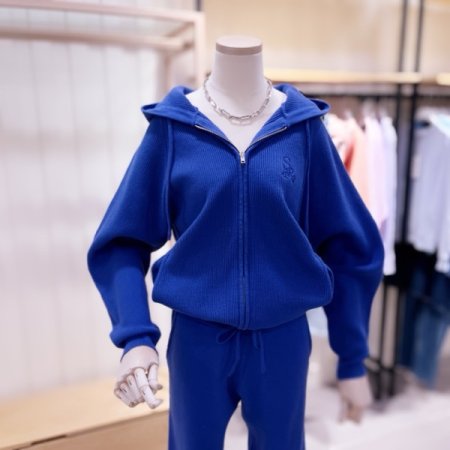 하찌조직 니트 후드 집업점