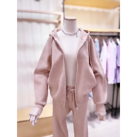 하찌조직 니트 후드 집업점