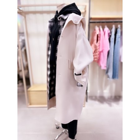 루즈핏 핸드메이드 후드 롱 코트