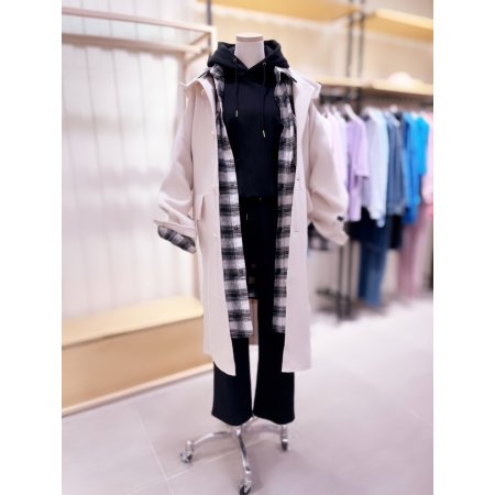 루즈핏 핸드메이드 후드 롱 코트