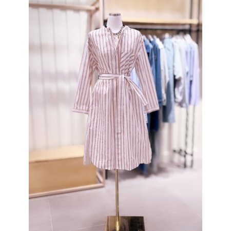 차이나카라 스트라이프 롱기장 셔츠