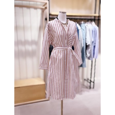 차이나카라 스트라이프 롱기장 셔츠