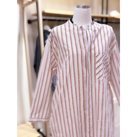 차이나카라 스트라이프 롱기장 셔츠