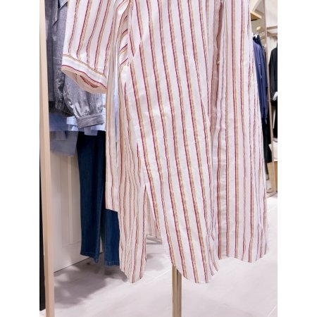 차이나카라 스트라이프 롱기장 셔츠