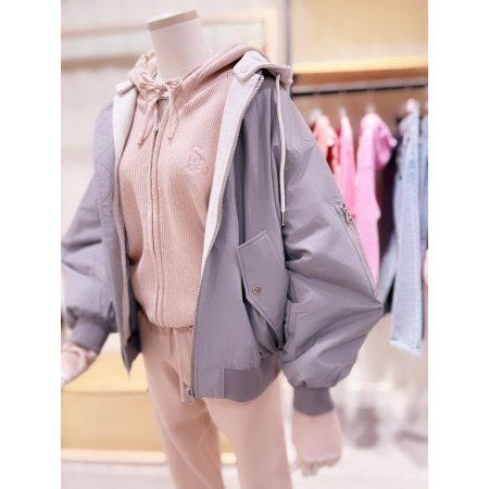 후드 패딩 항공 점퍼