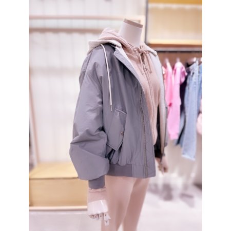 후드 패딩 항공 점퍼