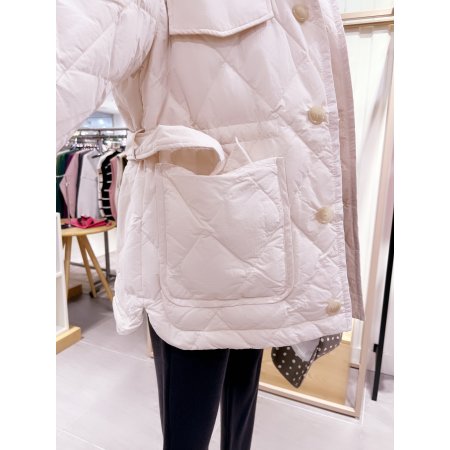 다이아 퀼팅 벨티드 다운점퍼