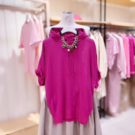 후드기본 반팔 린넨사 반팔 니트