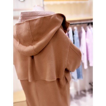 후드 포인트 핸드메이드 롱 코트