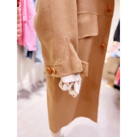 후드 포인트 핸드메이드 롱 코트