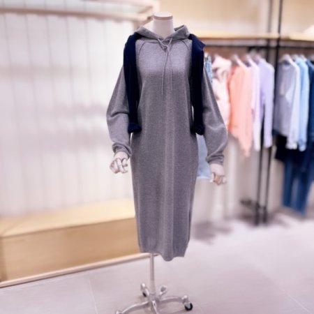 후드 캐시미어 롱 원피스