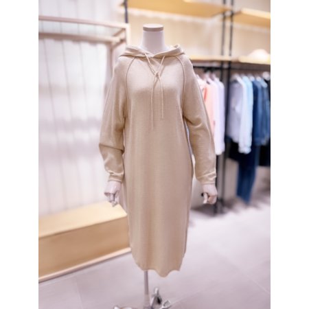 후드 캐시미어 롱 원피스