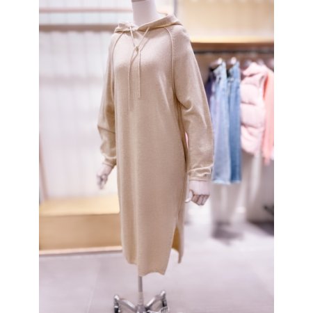 후드 캐시미어 롱 원피스