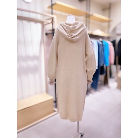 후드 캐시미어 롱 원피스