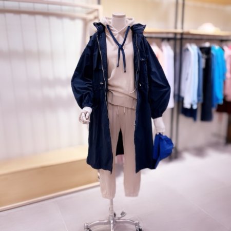 속후드 홑겹 롱점퍼