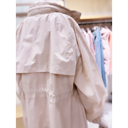 속후드 홑겹 롱점퍼