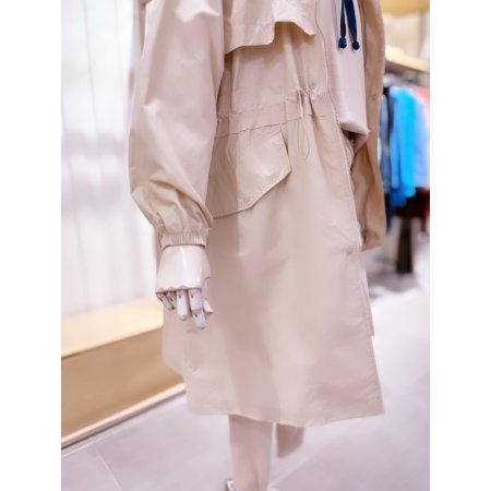 속후드 홑겹 롱점퍼