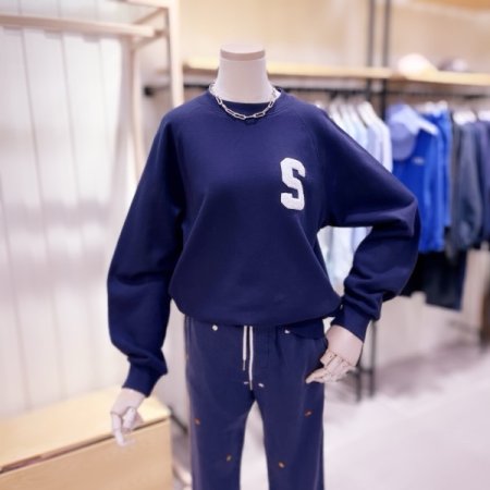 S 부클자수 라글란 티셔츠