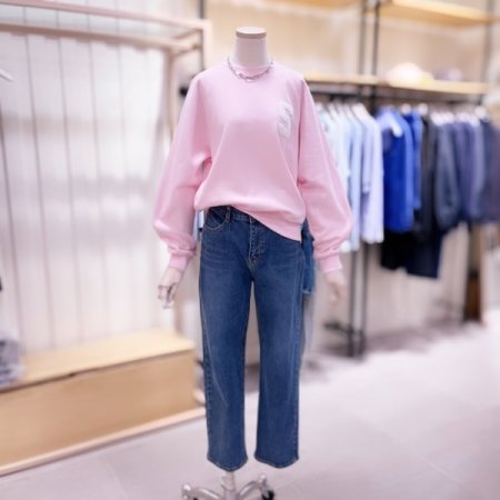 S 부클자수 라글란 티셔츠