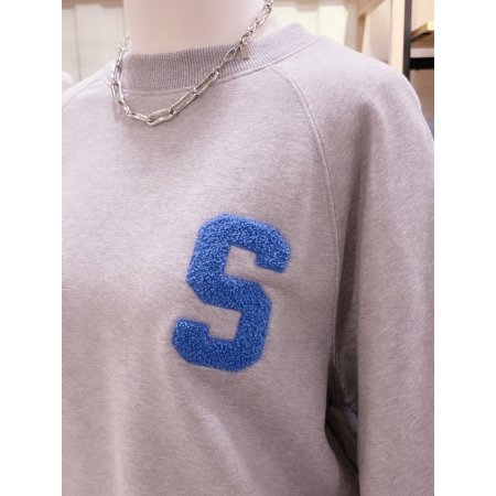 S 부클자수 라글란 티셔츠