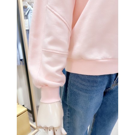 자수하트 절개 맨투맨 티셔츠