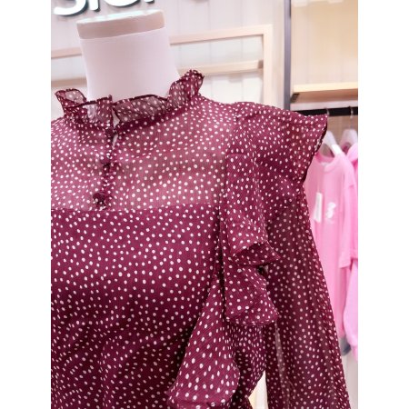 쉬폰 프린트 러플 원피스