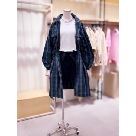 허리후라쉬 스트링체크 롱점퍼