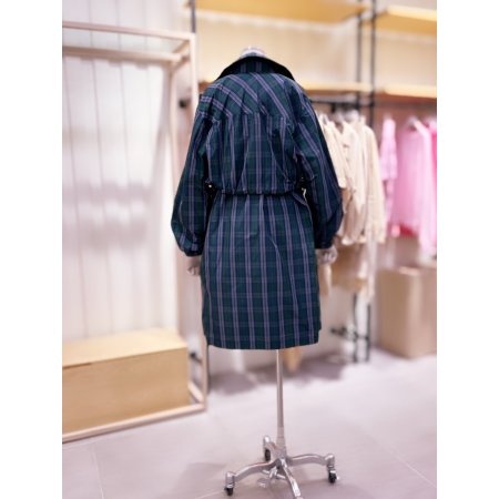 허리후라쉬 스트링체크 롱점퍼