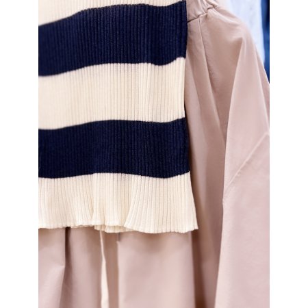 스트라이프 민소매 니트