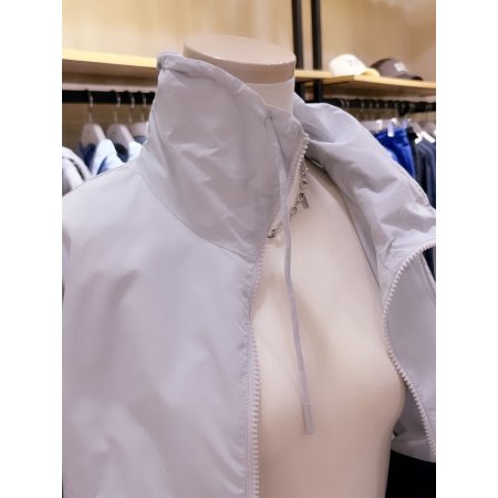 배색 소매 시보리 크랍 점퍼