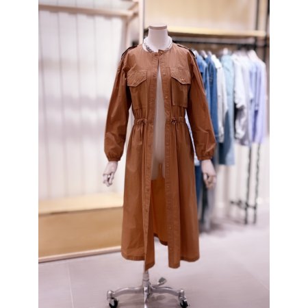 허리밴딩 볼륨소매 롱기장 원피스