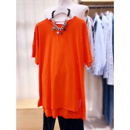 데미지 디테일 박시핏 반팔 티셔츠