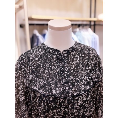 스모킹 러플 포인트 롱 원피스