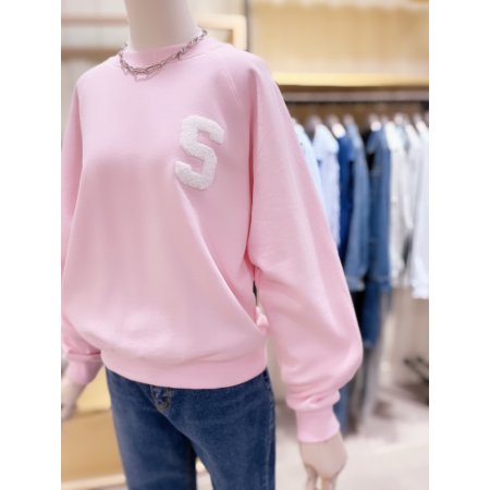 부클자수 라글란 맨투맨 티셔츠